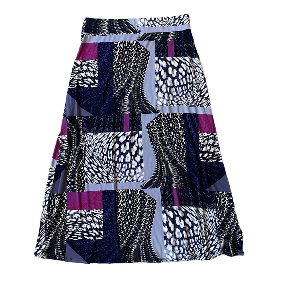 Ellen Tracy women's LG stretchy multi-color long maxi skirt casual dressy